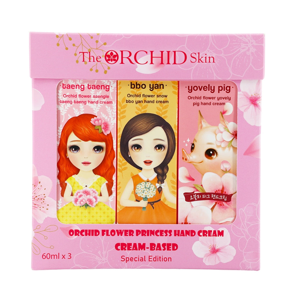 Seasonal & Limited-Edition Bundle - The ORCHID Skin Hand Cream Gift Set, 1 Box of Hand Mask and Apple Soft Peeling Gel