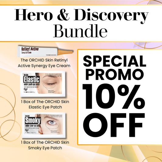 Hero & Discovery Bundle - 1 Box of Elastic Eye Patch, 1 Box of Smoky Eye Patch and 1 The ORCHID Skin Retinyl Active Synergy Eye Cream